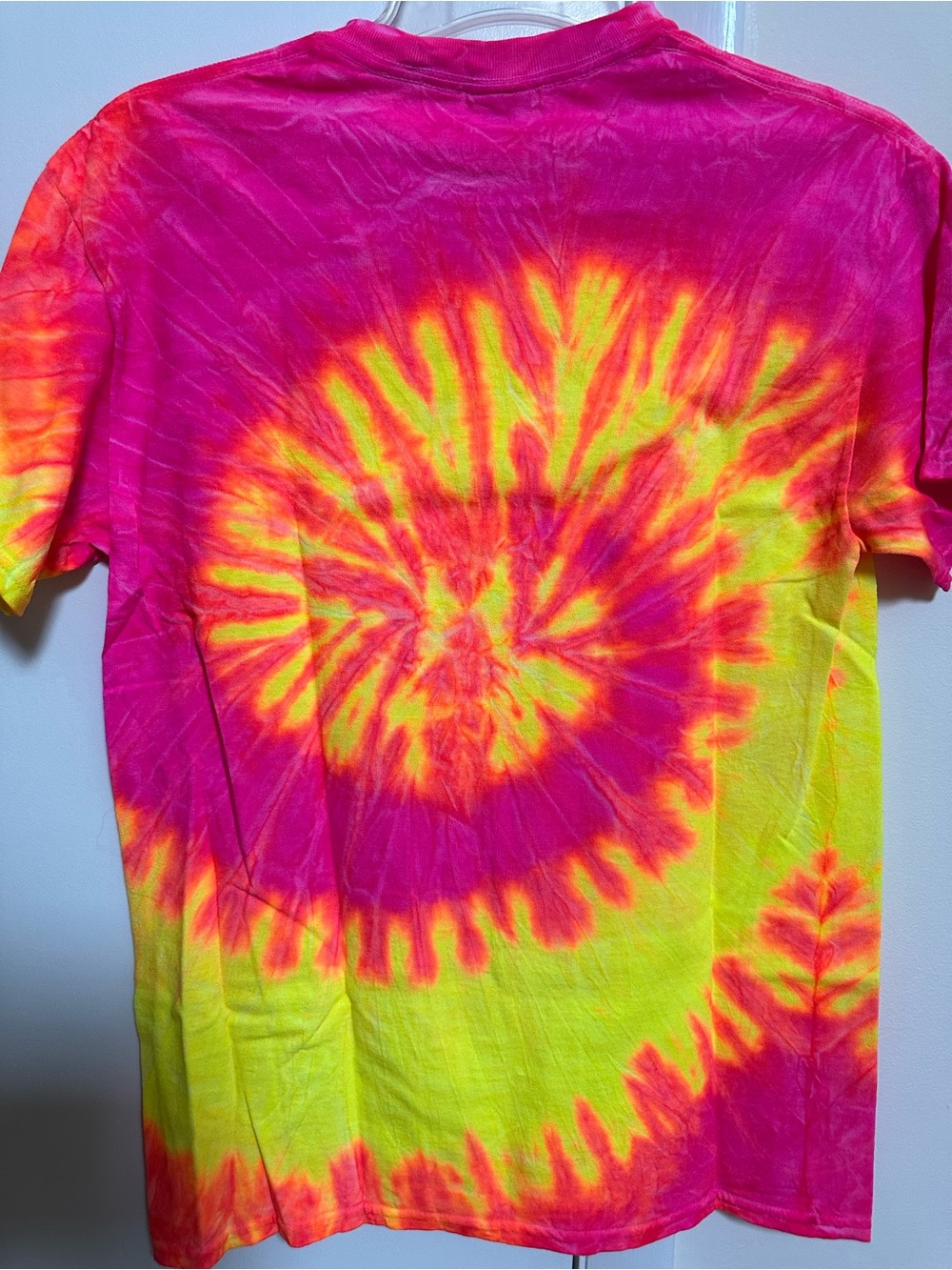 Bright Pink & Yellow Tie-Dye Short Sleeve Tee - Picture 2 of 3